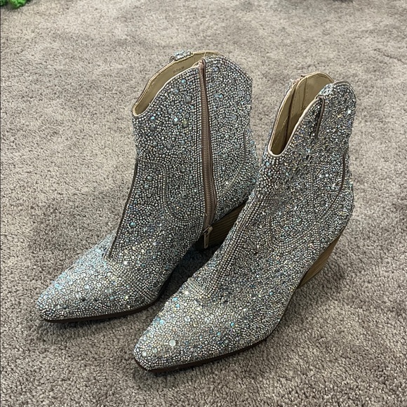 Betsey Johnson Shoes - Betsey Johnson Emory Rhinestone Western Boot